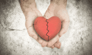 sofrimento, término, coração partido