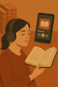 audiobook, livro, leitura